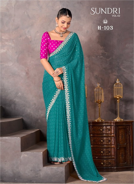 Sundri Vol 2 By Stavan Soft Georgette With Embroidery Border Sarees Exporters In India
